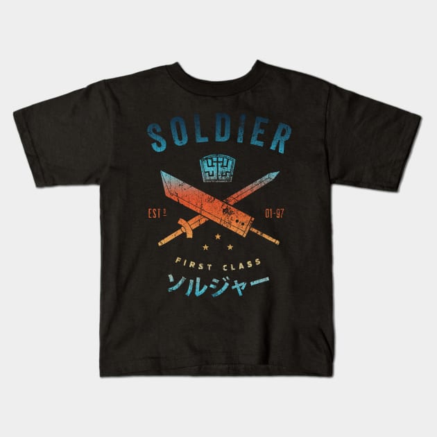 Soldier Sword Kids T-Shirt by Shiyi Studio